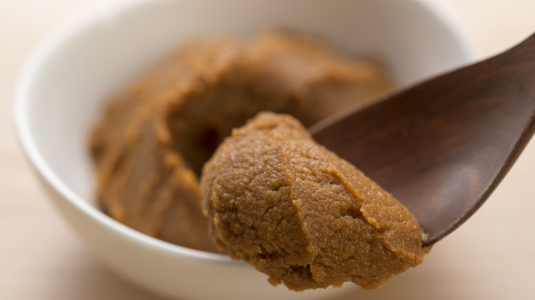 miso paste on spoon