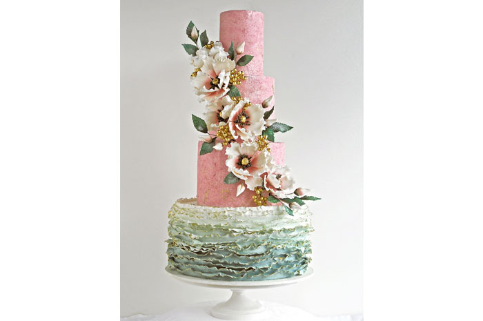 Pink and Sage Cake