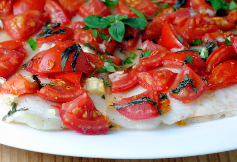 Flounder With Tomatoes And Basil Recipe