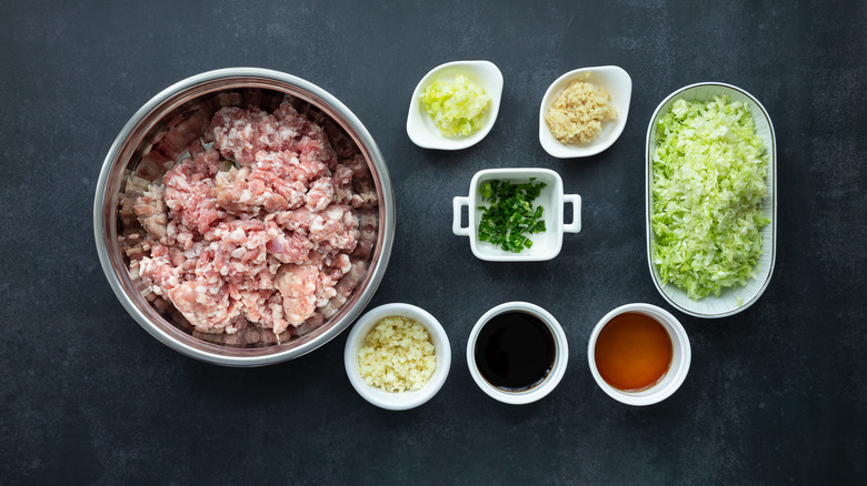 Ingredients for jiaozi from above