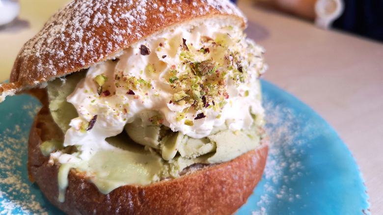 Focaccia ice cream sandwich