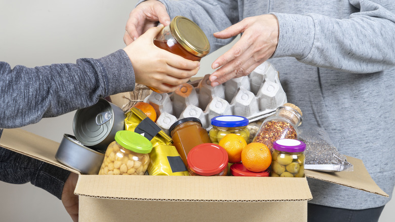 food bank giving box food essentials