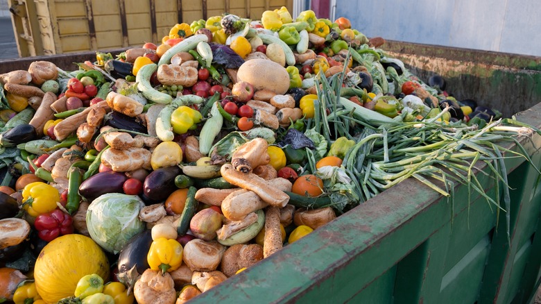 Dumpster full of food waste