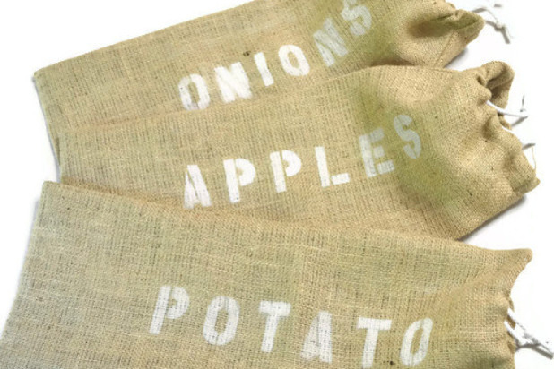 Burlap Veggie Bags