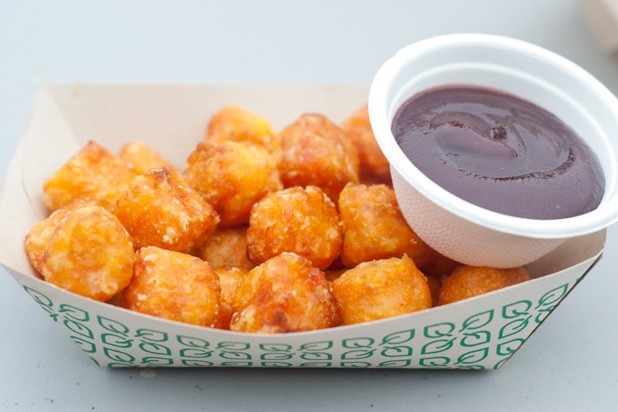 Straw's Sweet Potato Tots with Blackberry BBQ Sauce