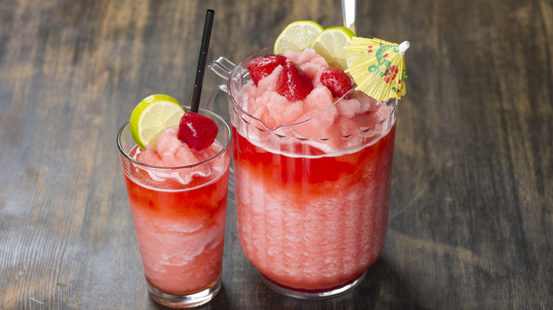 two strawberry daiquiris