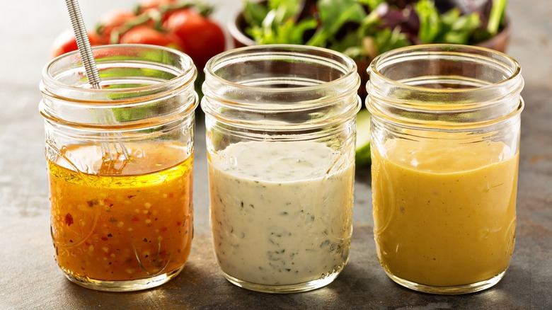 three salad dressings