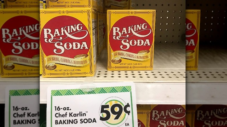 Baking soda on Dollar Tree shelf