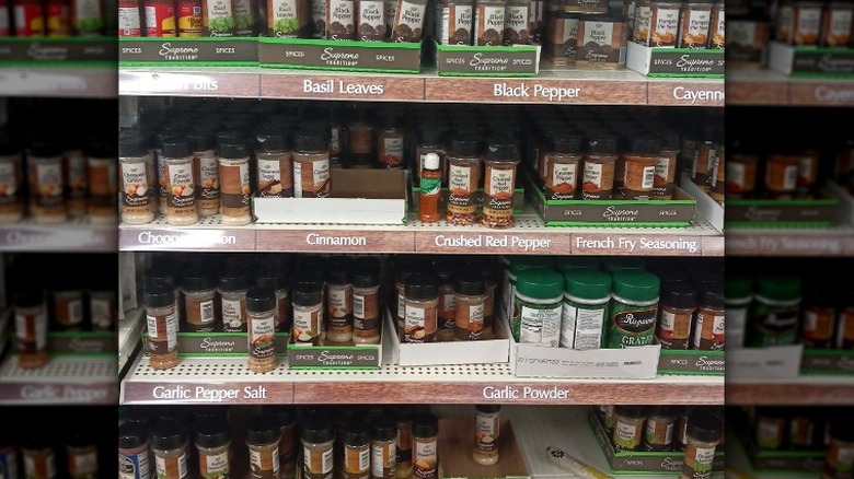 Dollar Tree spices on shelf