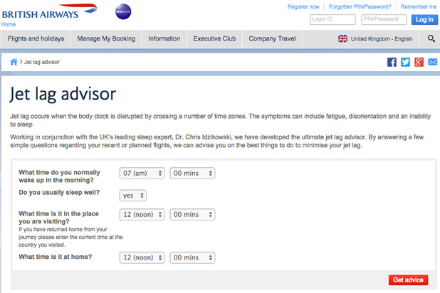 Try a Jet Lag Calculator