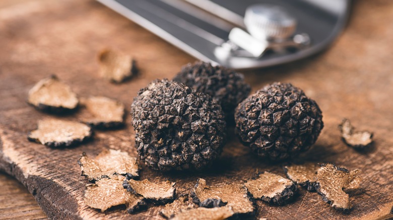 Whole black truffles