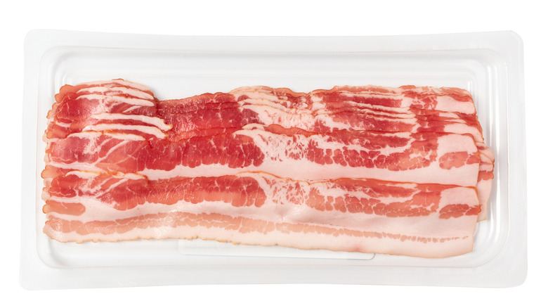 Strips of bacon in package