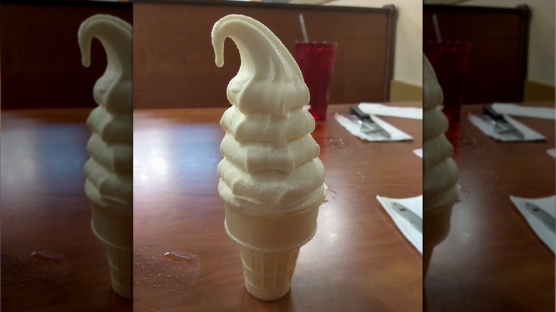 vanilla soft serve ice cream at Golden Corral