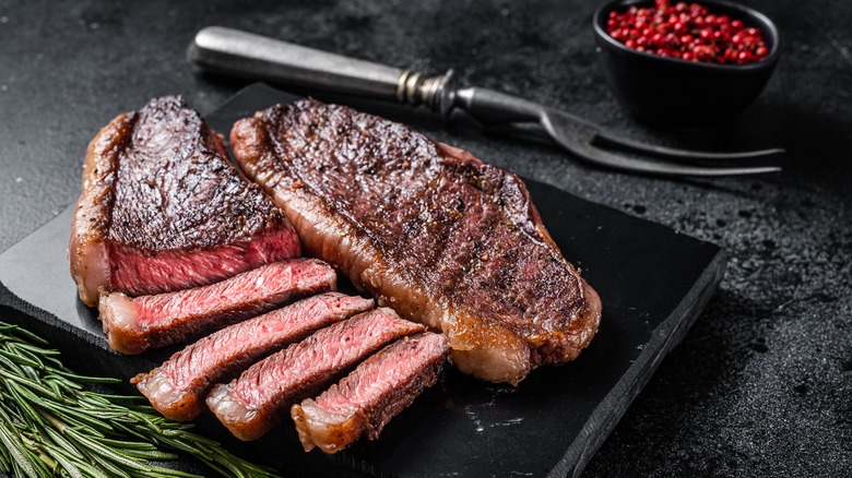 grilled sirloin steak on plate