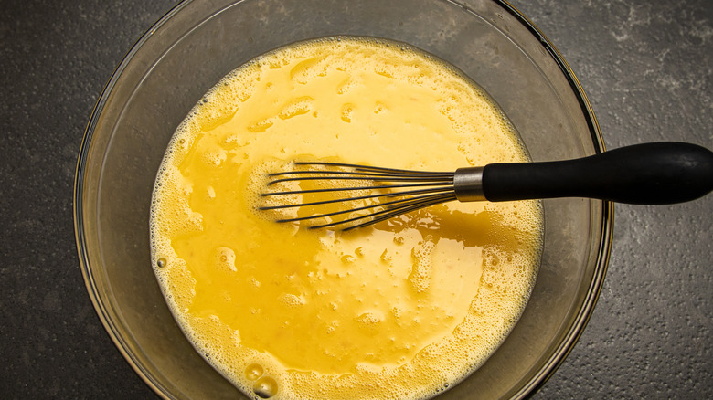 Mixing bowl of egg