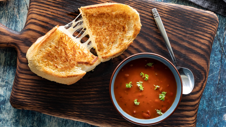 Grilled cheese with tomato soup