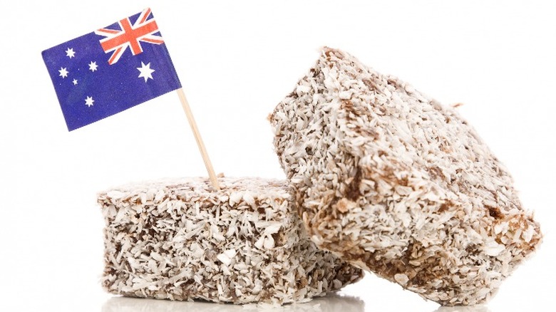 Aussie flag and Lamingtons