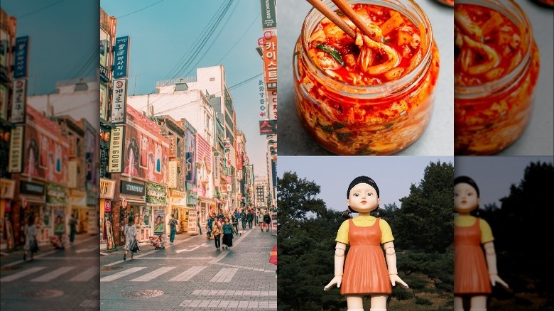 South Korean culture and cuisine collage