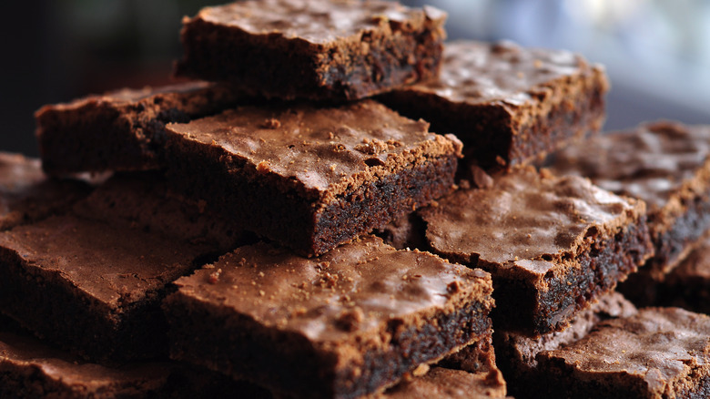 chewy brownies with moist crumbs