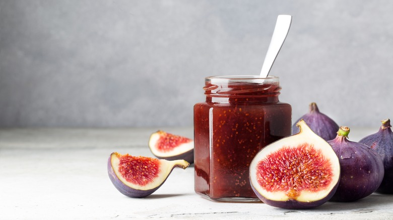 fig jam with a fresh fig