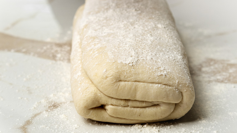 Croissant dough folded