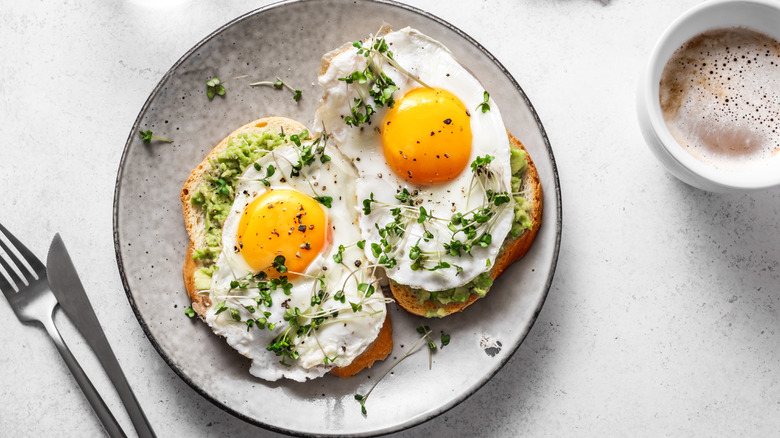 fried eggs on toast