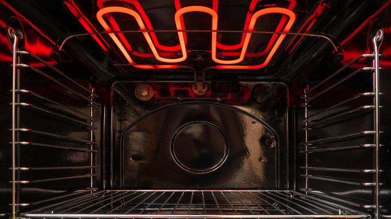 Inside of oven 