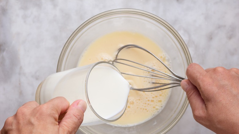 hand mixing batter