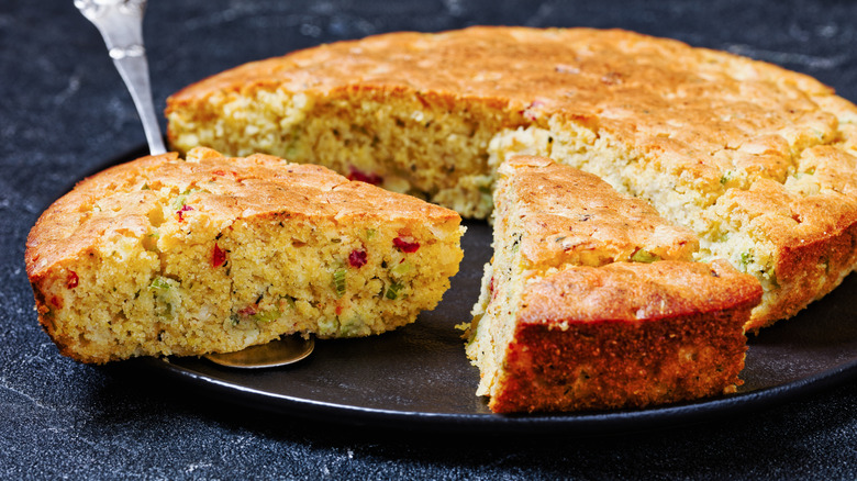 Cornbread on plate