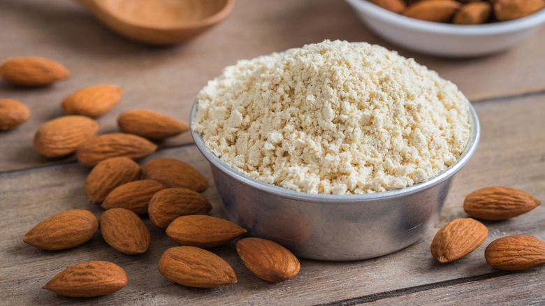 Almond flour in a small bowl