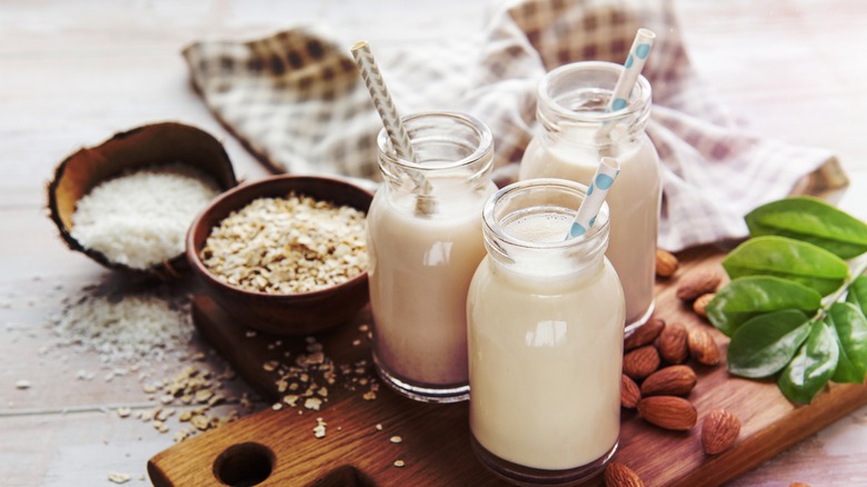 Assortment of various milks