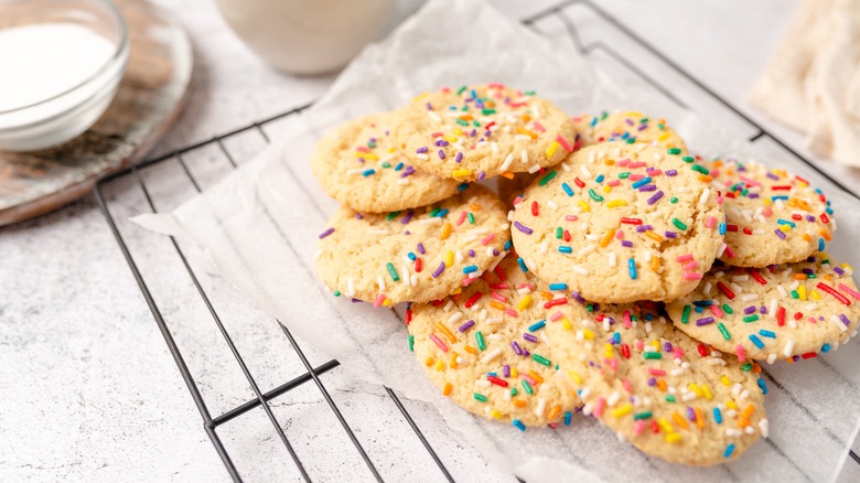 sugar cookies with colorful sprinkles