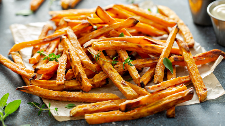 Pile of sweet potato fries