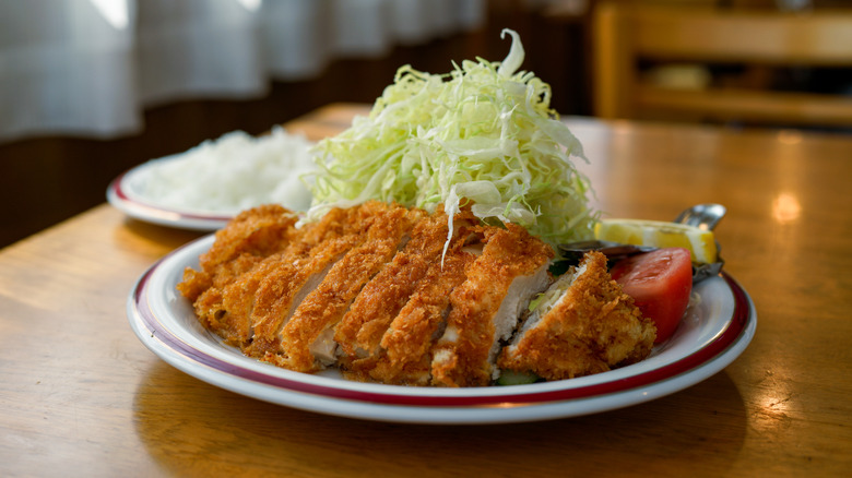 katsu and cabbage on board