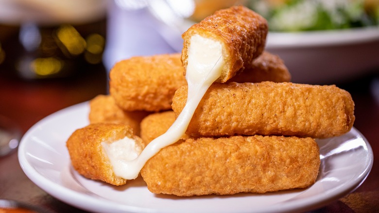 mozzarella sticks on plate