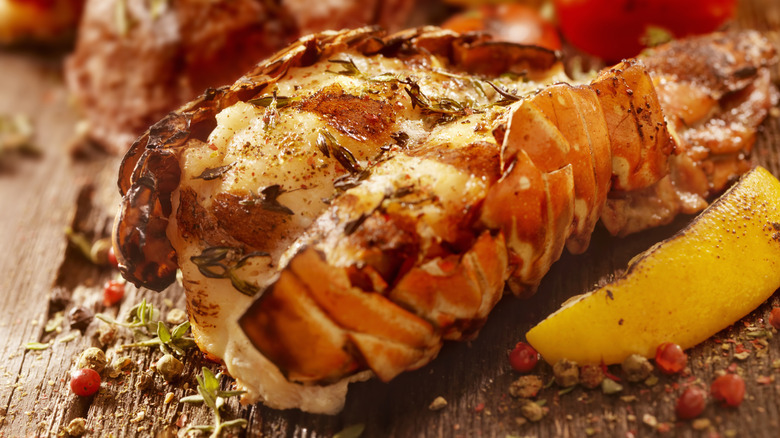 Grilled lobster tail