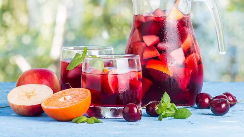 Red sangria with pitcher