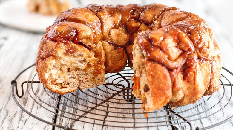 Monkey bread on cooling rack 