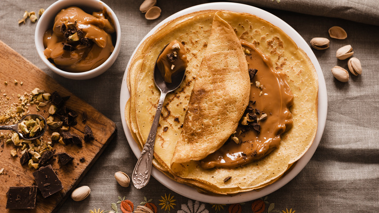 crepe with chocolate and nut butter