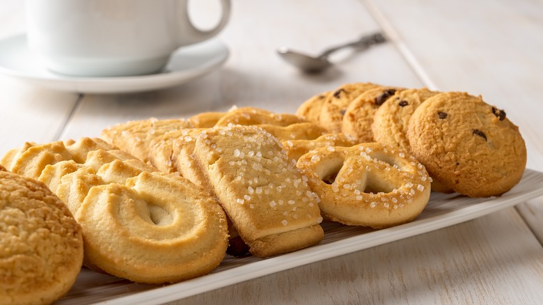 shortbread cookie assortment on a plate