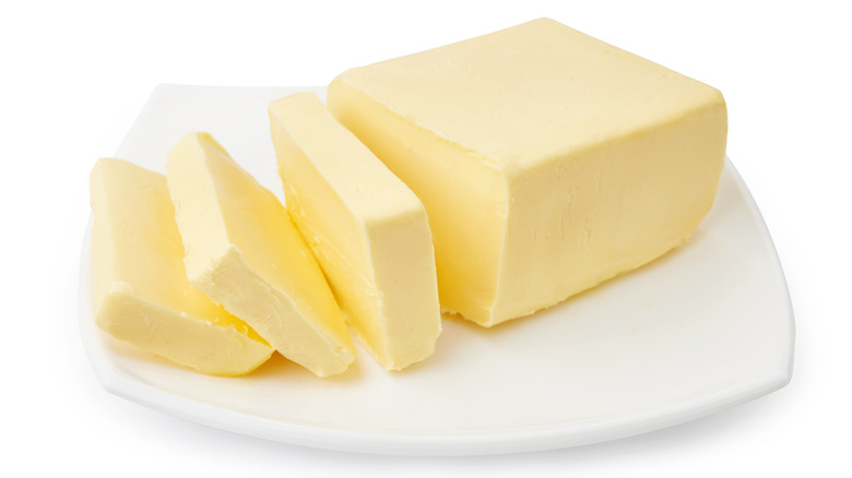 Stick of butter slices