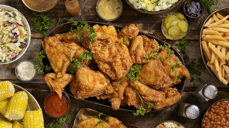 Plate of fried chicken