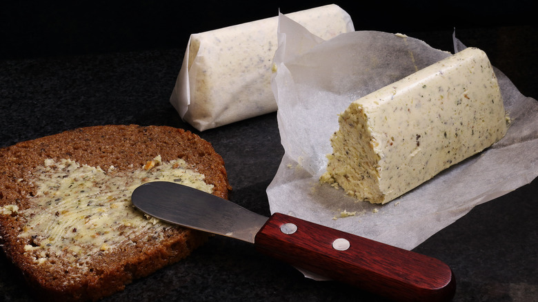 compound butter in parchment paper