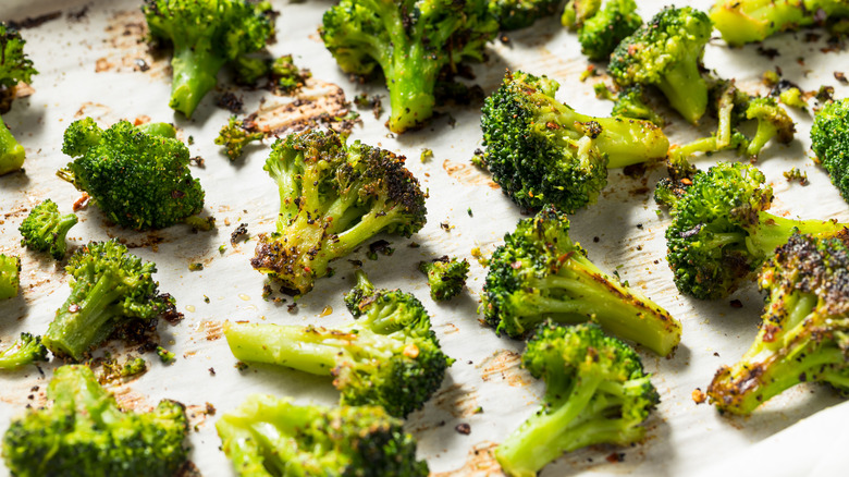 roasted broccoli on sheet-pan