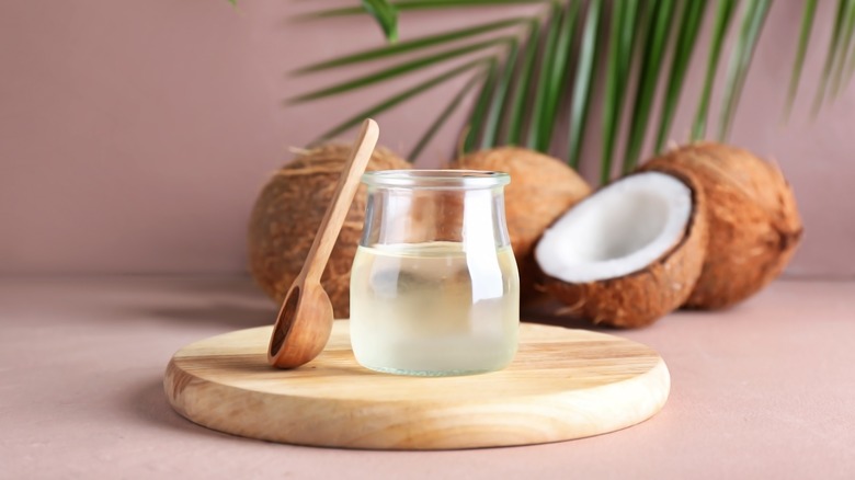 coconut oil with spoon