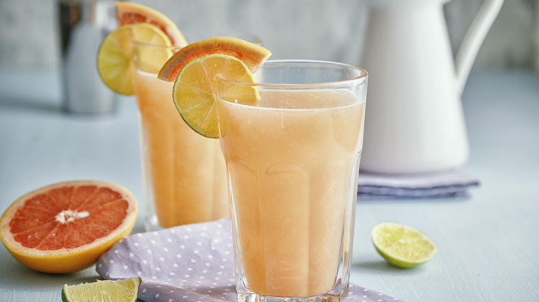 frozen Palomas with citrus garnish