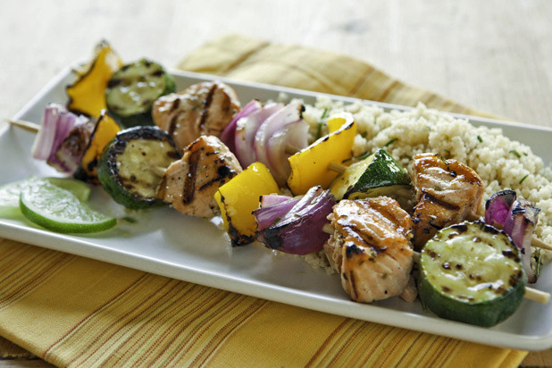 Main: Rosemary-Lime Wild Alaska Salmon Kabobs Recipe