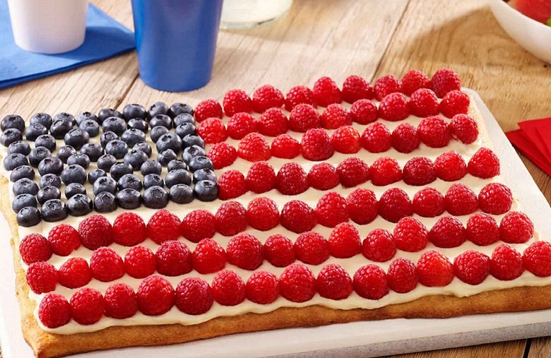 Red, White and Blue Dessert Fruit Pizza