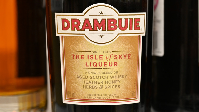 Close up on a Drambuie label
