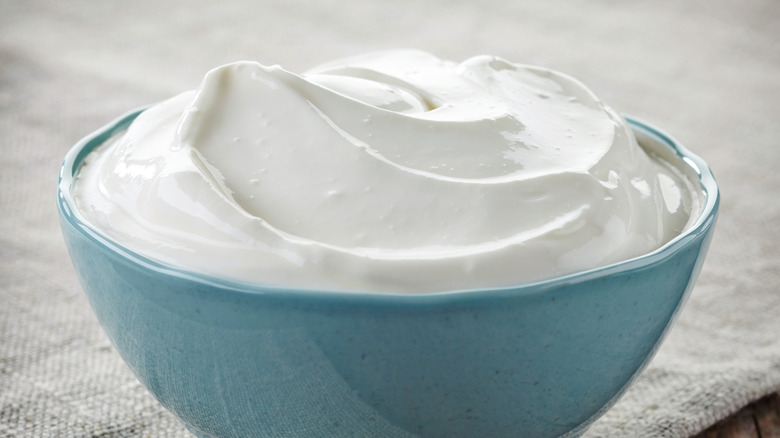 sour cream in bowl